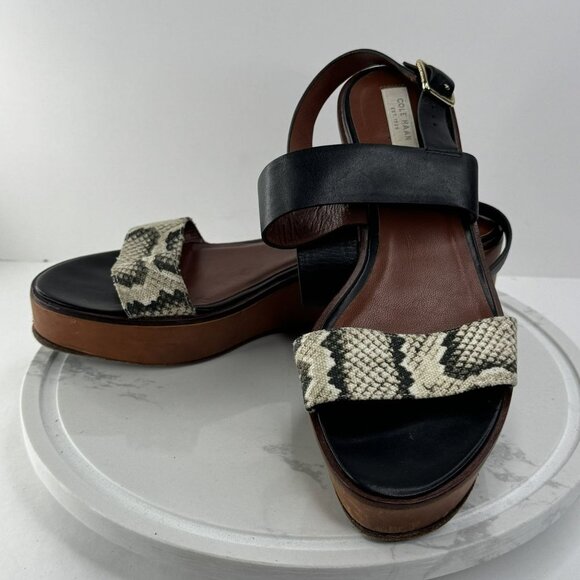 Cole Haan Cambon Womens Snake Print Platform Wedge Dress‎ Sandals Size 8.5 - Picture 1 of 8